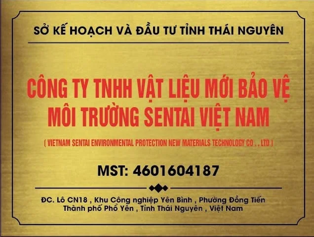 CÔNG TY TNHH VẬT LIỆU MỚI BẢO VỆ MÔI TRƯỜNG SENTAI VIỆT NAM